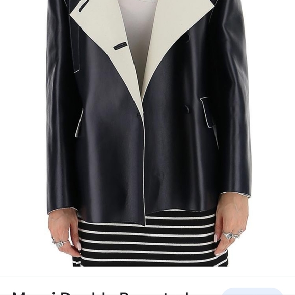 Marni Double Breasted Black Lamb Leather Jacket Size 40 - Picture 9 of 13